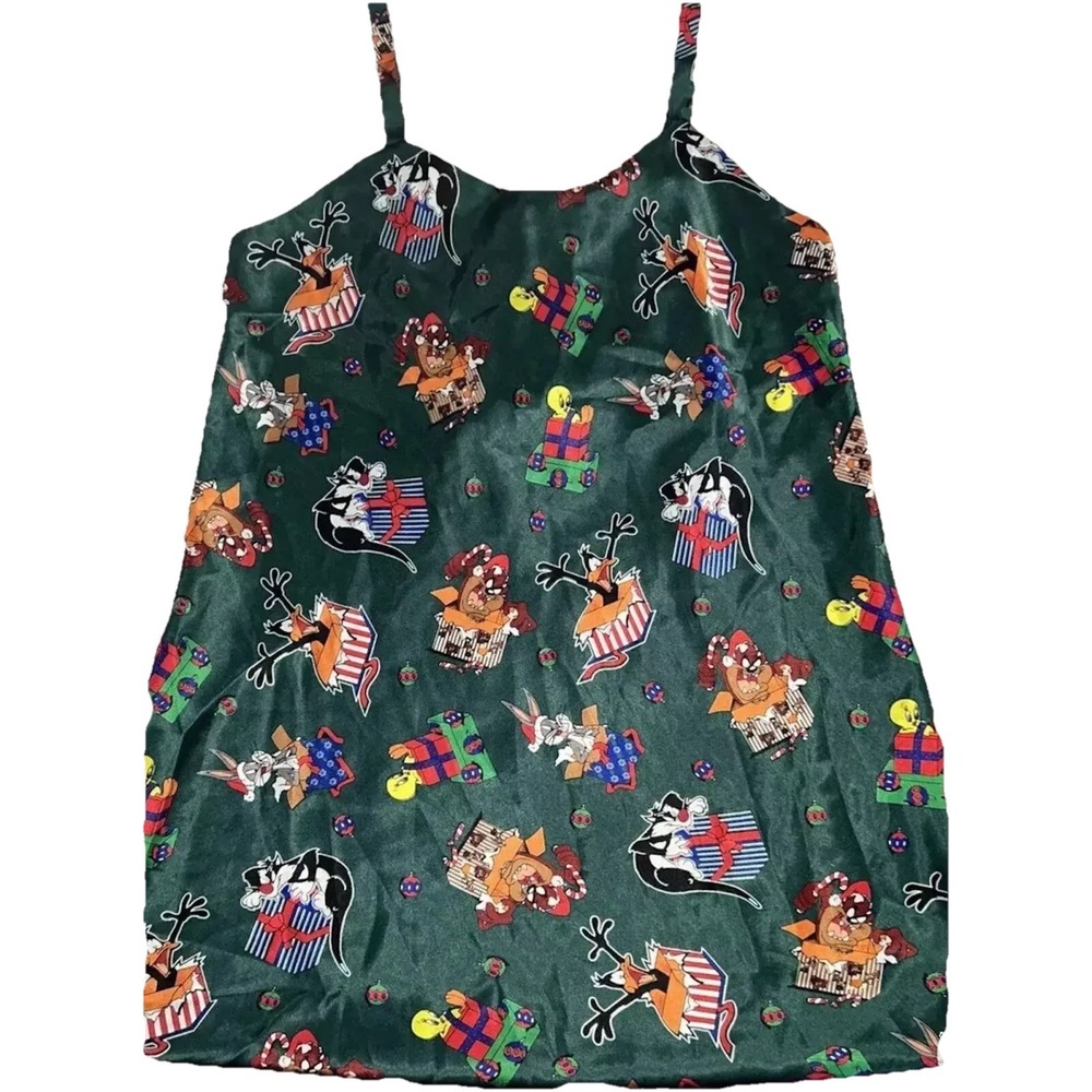 Vintageβ Christmas Looney Tunes Women's Slip Nightgown 1997 Warner Brothers Med